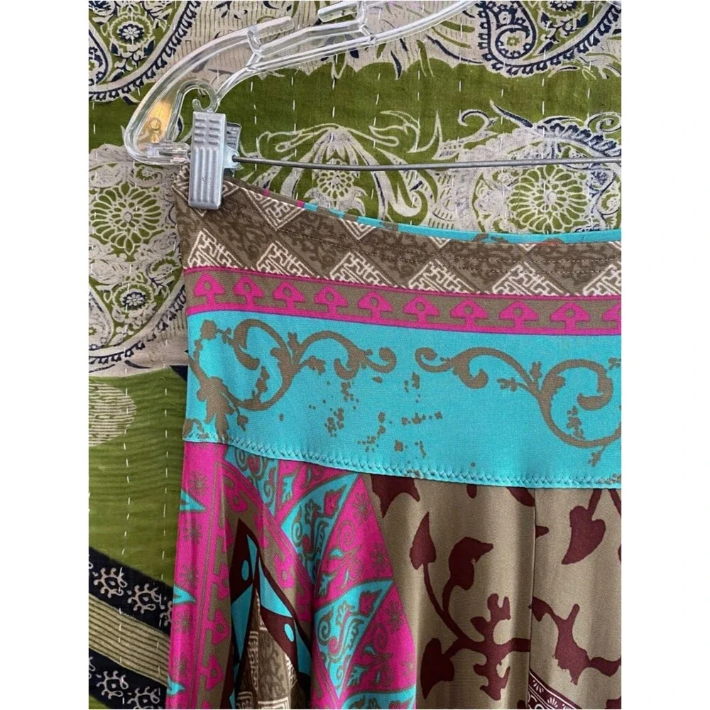 Y2K Chacok Multicolored Ornamental Print Boho Artsy Midi Skirt Size 1/ Small